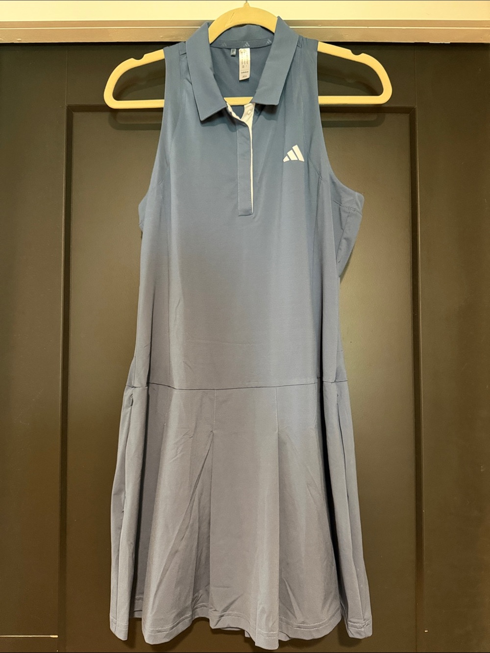 adidas Sleeveless Polo Golf Dress - Slate Blue with White Logo